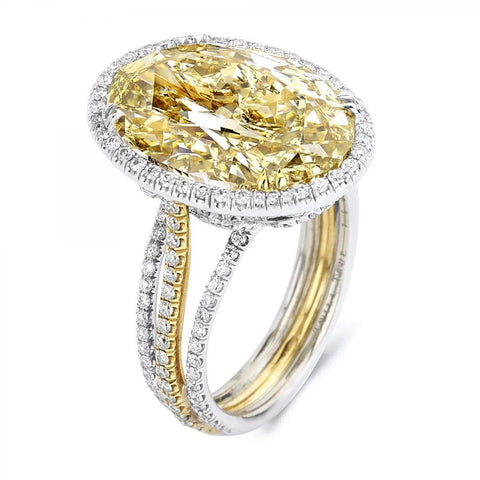 Yellow Oval Diamond Ring