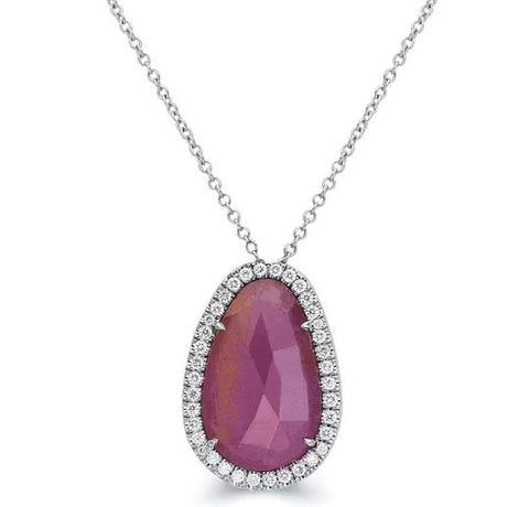 A pink sapphire necklace from Twila True Fine Jewelry & Watches