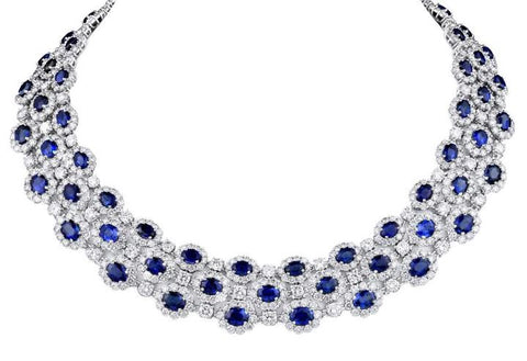 A sapphire and diamond necklace from Twila True Fine Jewelry & Watches