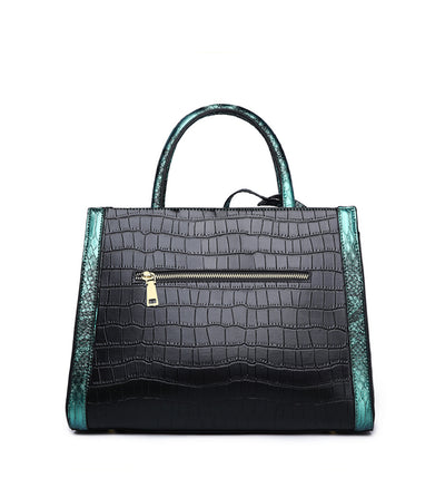 100% Genuine Leather Handbags 2021 New Portable Large-capacity Fashion Snake Print Single Shoulder Wide Shoulder Ladies Bag Gg