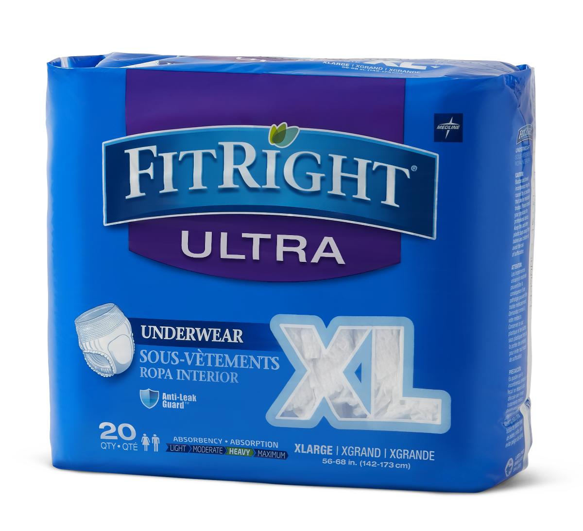 Bag of Medline FitRight Super Protective Underwear Medium