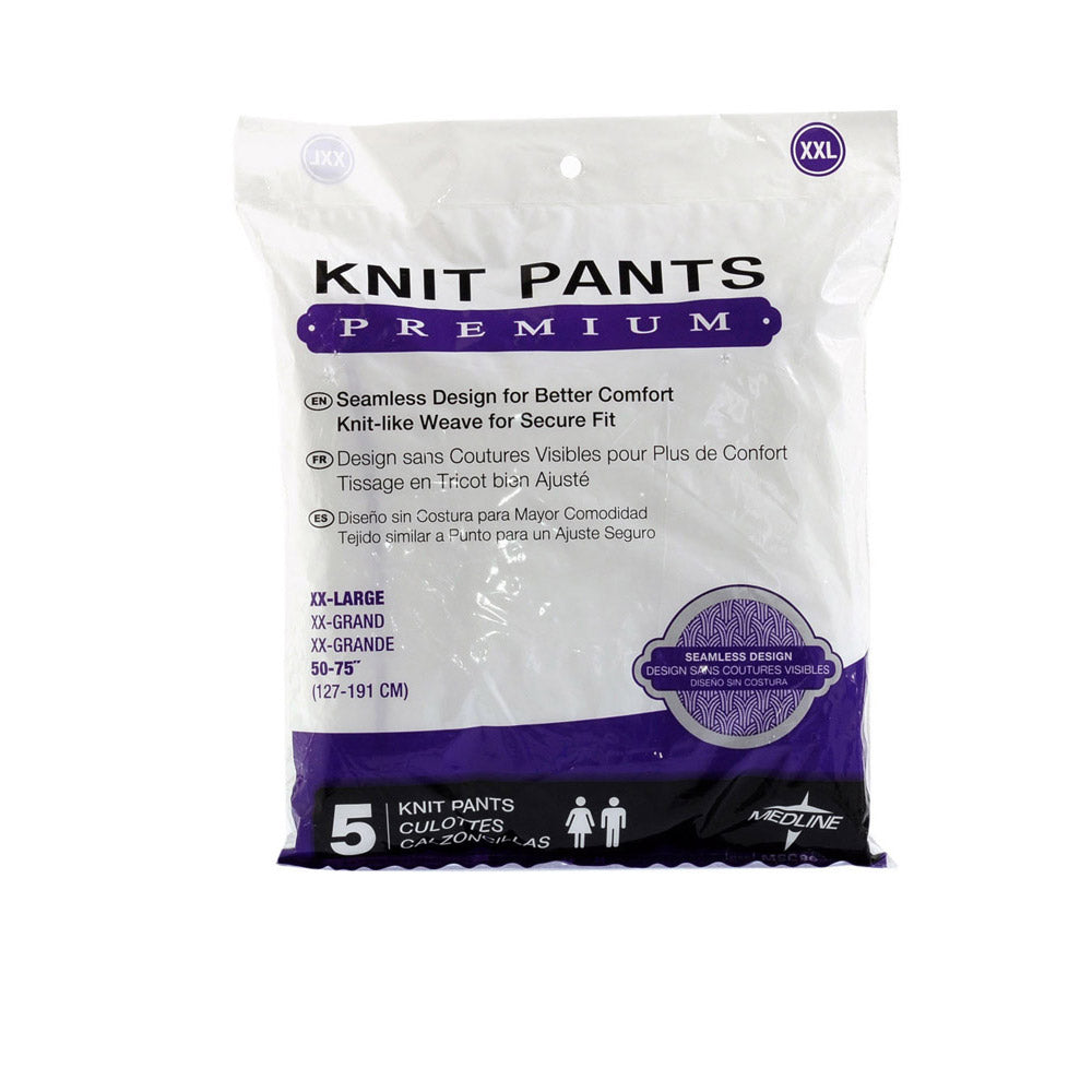 Medibrief Seamless Knit Pant, MBS19002, Large/X-Large (Pack of 2) White