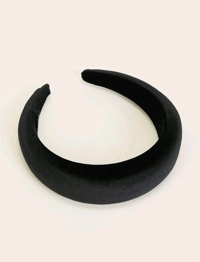 Diadema de terciopelo negro con acolchado ONYX QUALITY