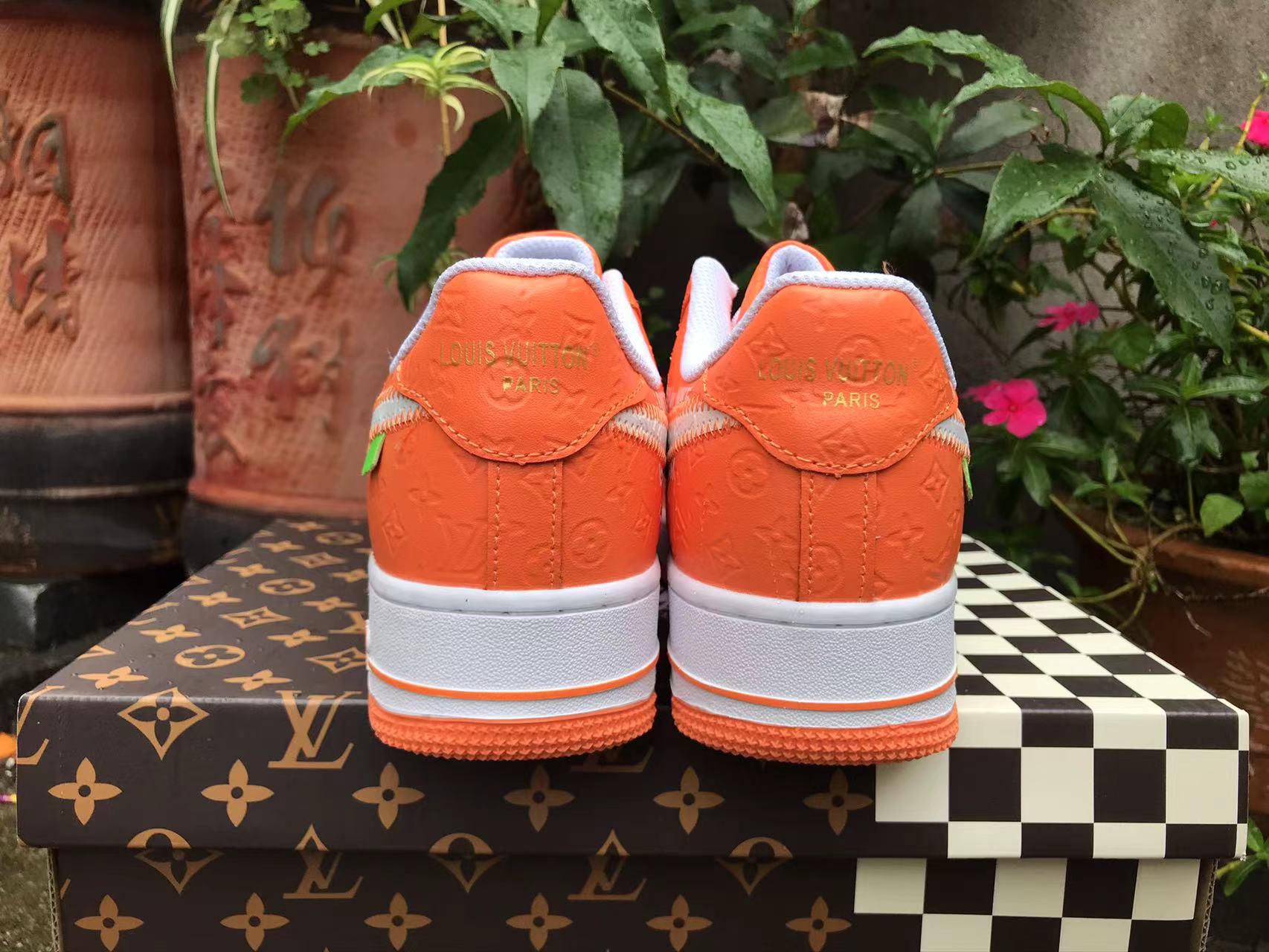 Louis Vuitton LV x Nike Air Force 1 Low Sneaker Shoes Orange