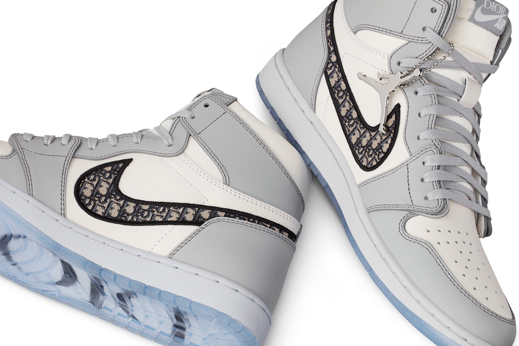 Dior x Nike Air Jordan 1 High-Top Grey Sneakers Shoes