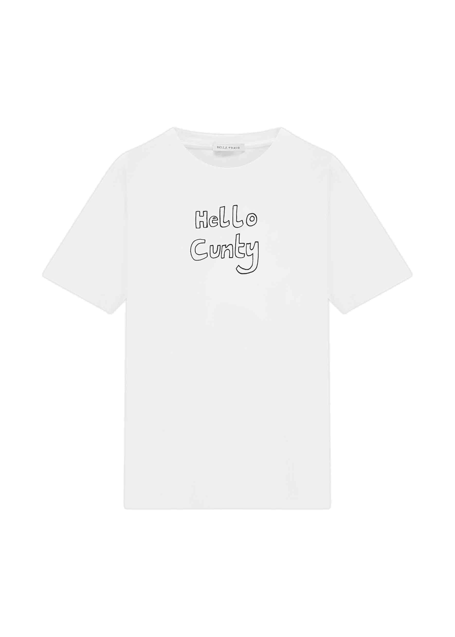 Hello Cunty Unisex T-Shirt in White | Bella Freud