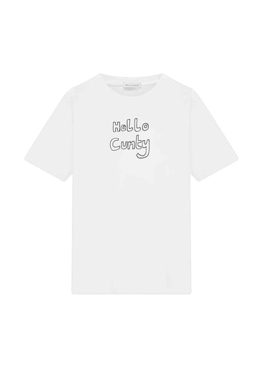 Hello Cunty Unisex T-Shirt in White | Bella Freud