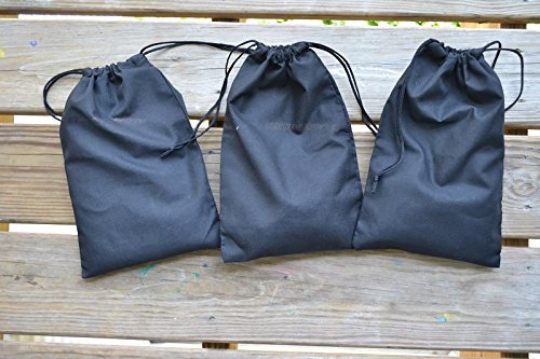 3x5 Inches Reusable Eco-Friendly Cotton Double Drawstring Bags Black Color