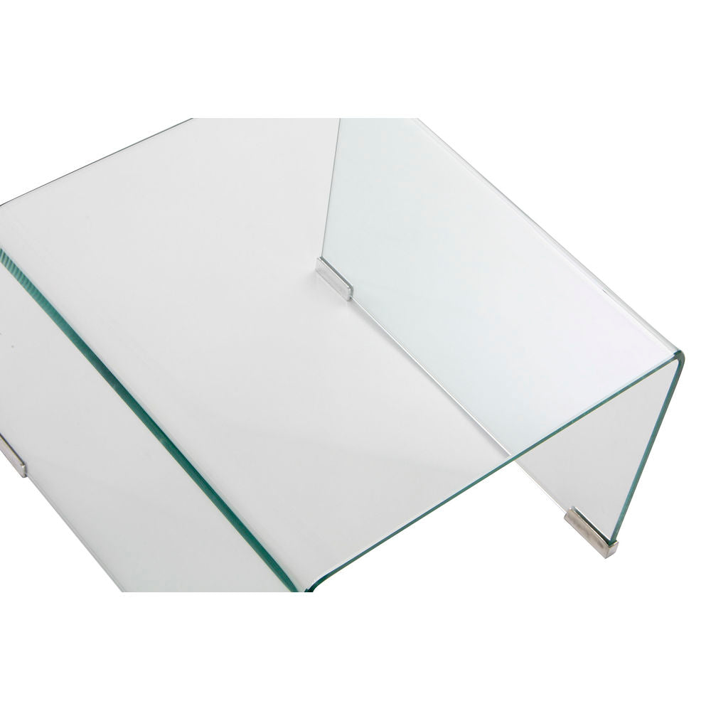 Dviejų staliukų rinkinys DKD Home Decor Skaidrus Stiklas (2 pcs) (48 x 45 x 31.5 cm) (45 x 40 x 30 cm)