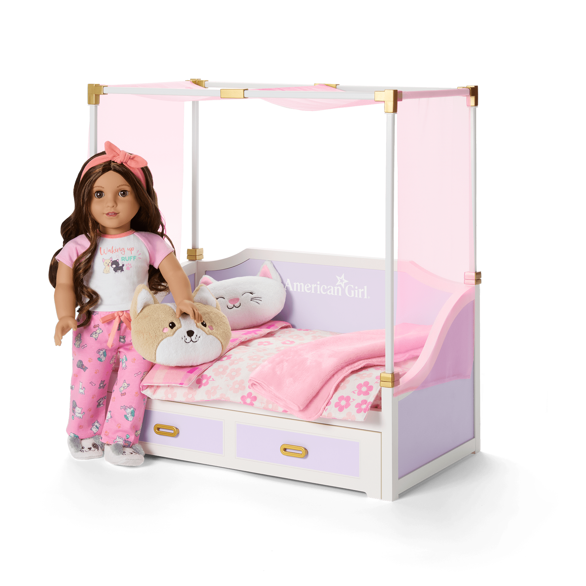 All Set for Sleepovers Canopy Bed for 18-inch Dolls