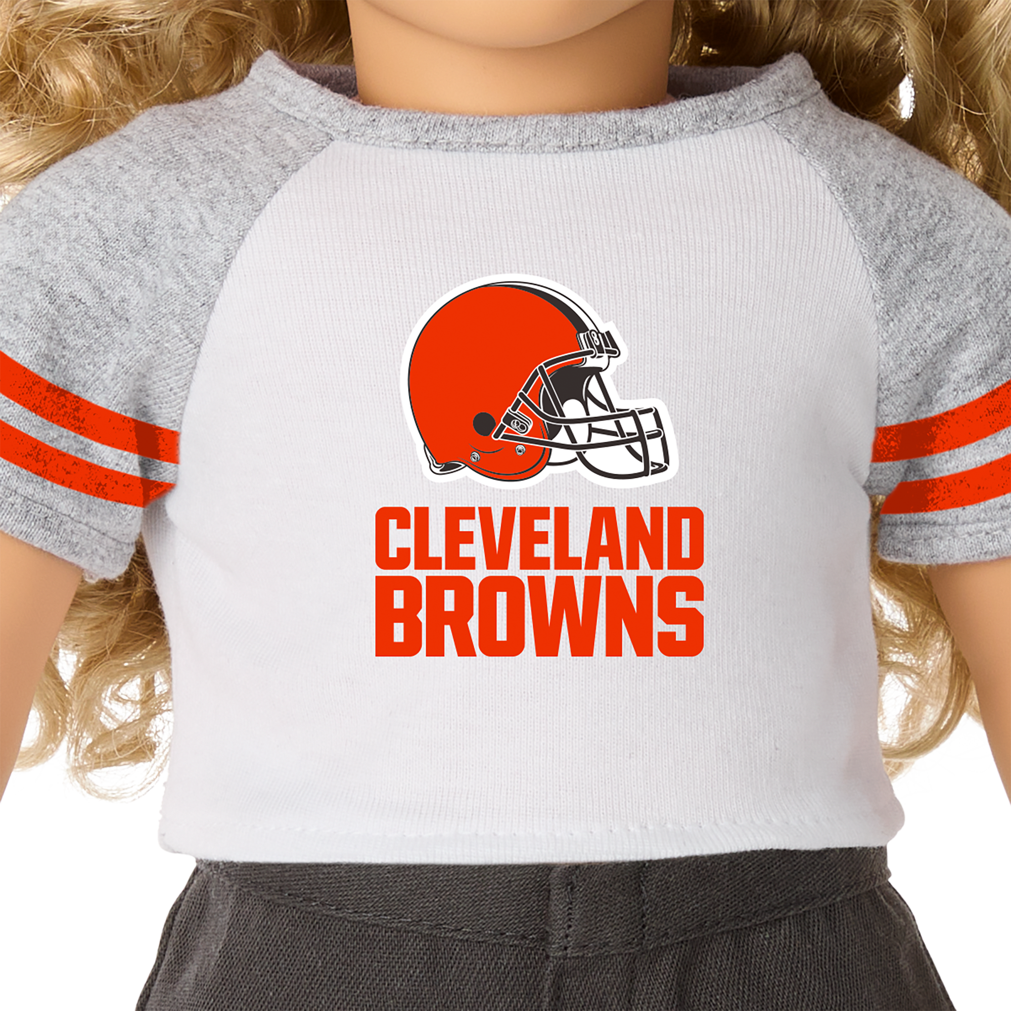 NFL Cleveland Browns Girls' Short Sleeve Stripe Fashion T-Shirt - XS