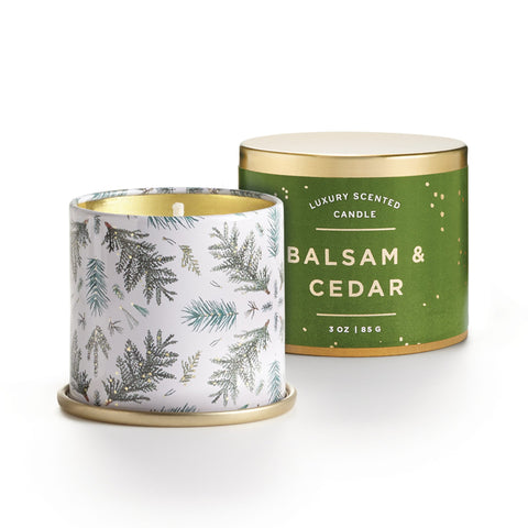 Illume - Balsam & Cedar Large Iced Metal Candle