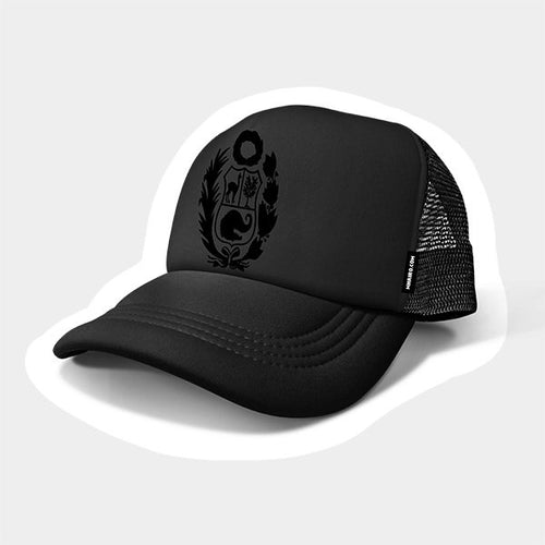 Gorra Plana Escudo Bordado Negro – WHAIRO PERÚ