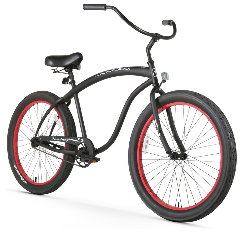 black and red beach cruiser