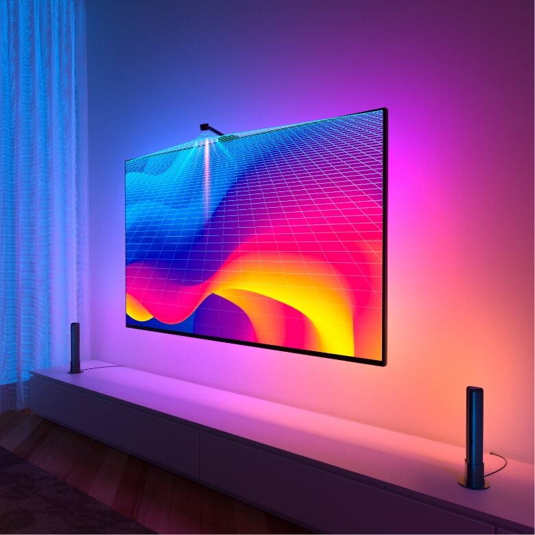 a tv on a wall