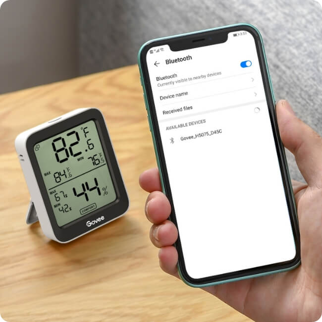 Govee Bluetooth Thermometer Hygrometer, Instant Read Indoor Digital  Humidity Temperature Monitor with APP Alert, 2 Year Data Record and Export,  for