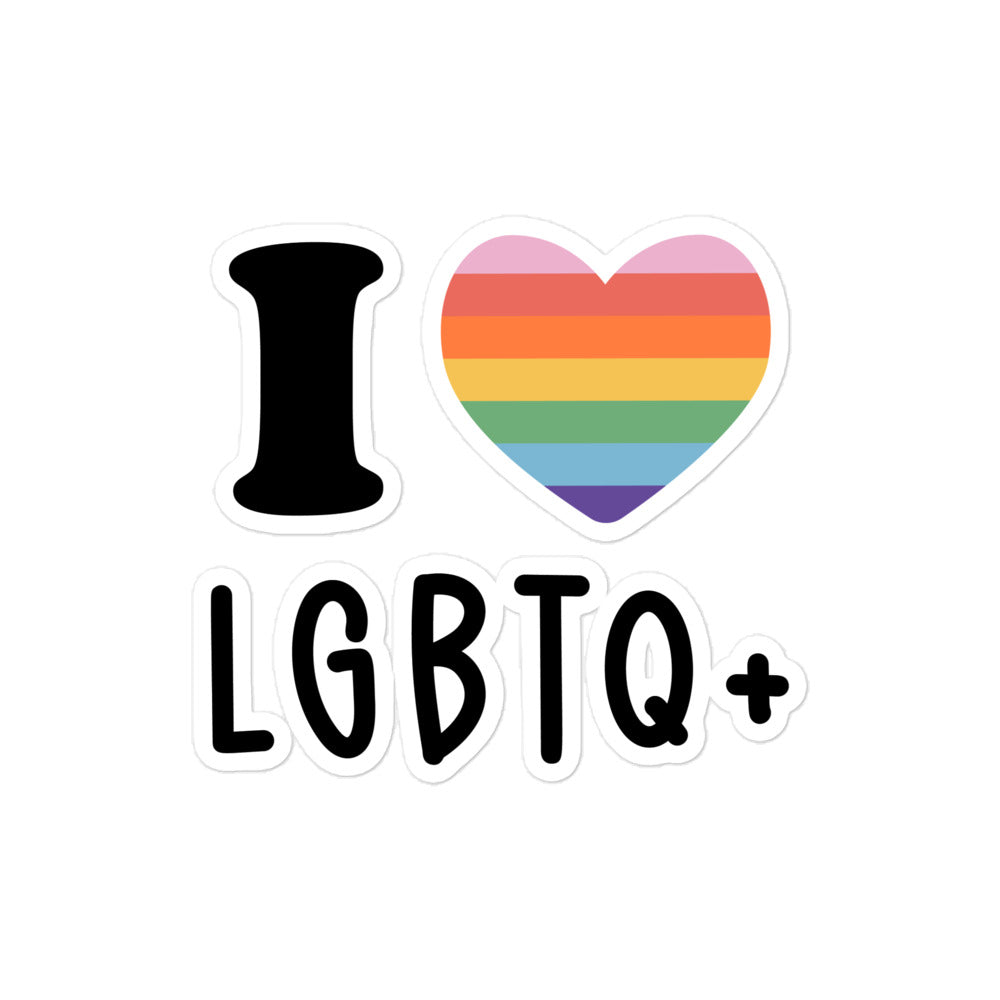 I Love LGBTQ+ Sticker - Gay Pride Co.