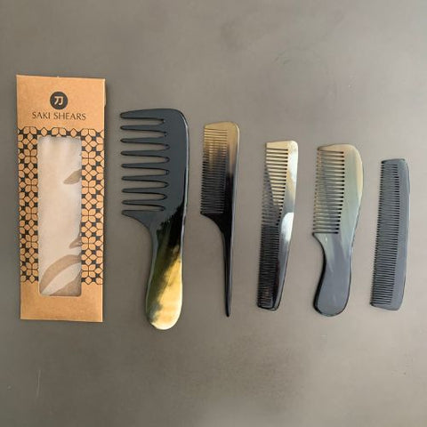 buffalo horn combs for barbers variety of sizes