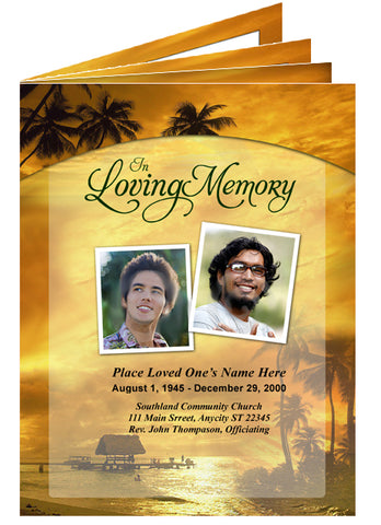 Island Funeral Booklet Template.