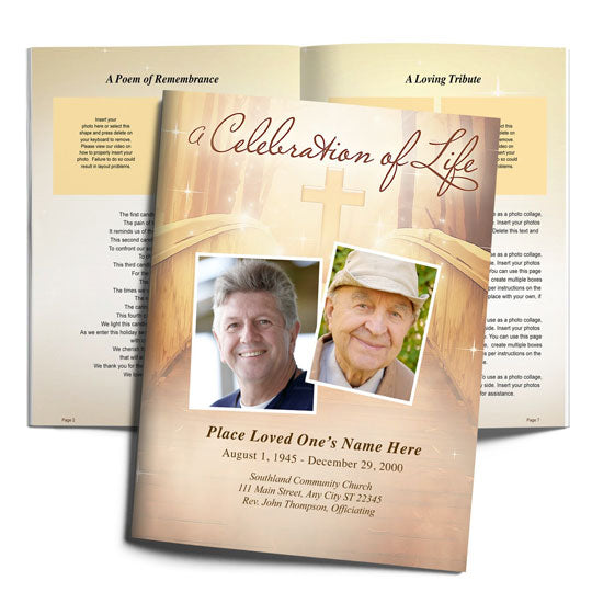 Crossing Funeral Booklet Template