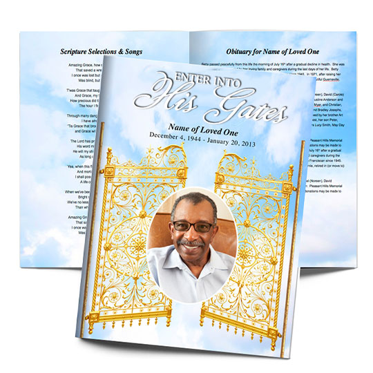 Gates Funeral Booklet Template Image