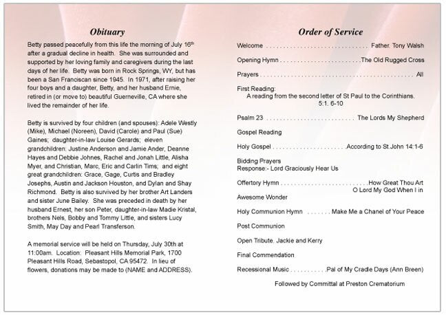 Candlelight Funeral Program Template | Funeral Programs Site