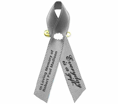 Brain Cancer Awareness Ribbon (Gray)