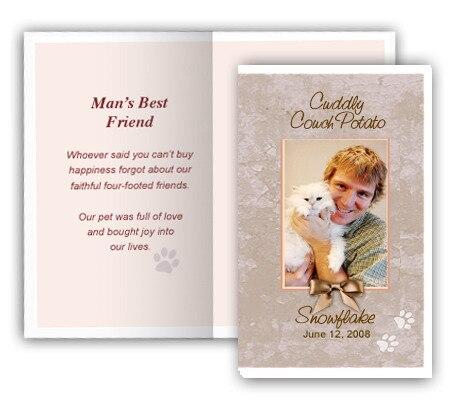 Peach Pet Memorial Card Design & Printing (Pack of 50)