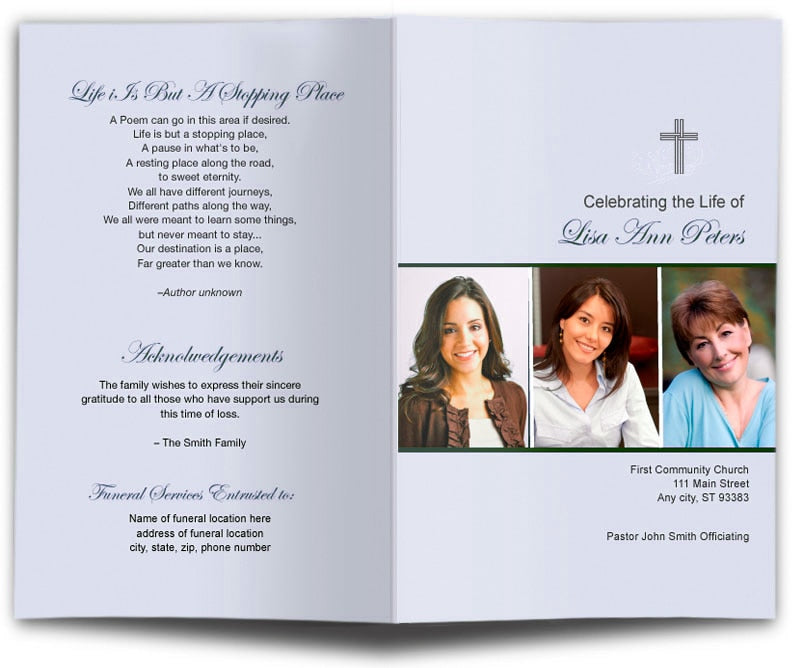 Spiritual Funeral Program Template Image