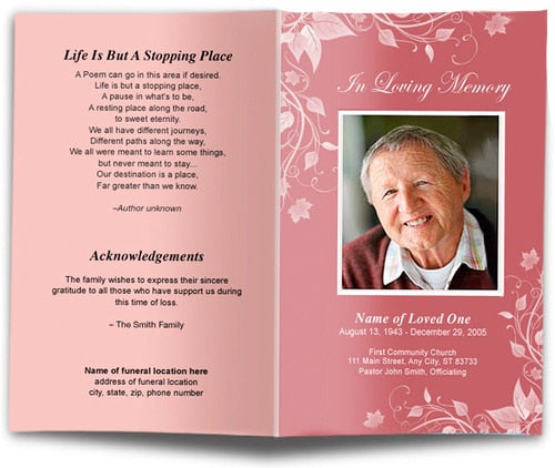 Simplier Funeral Program Template