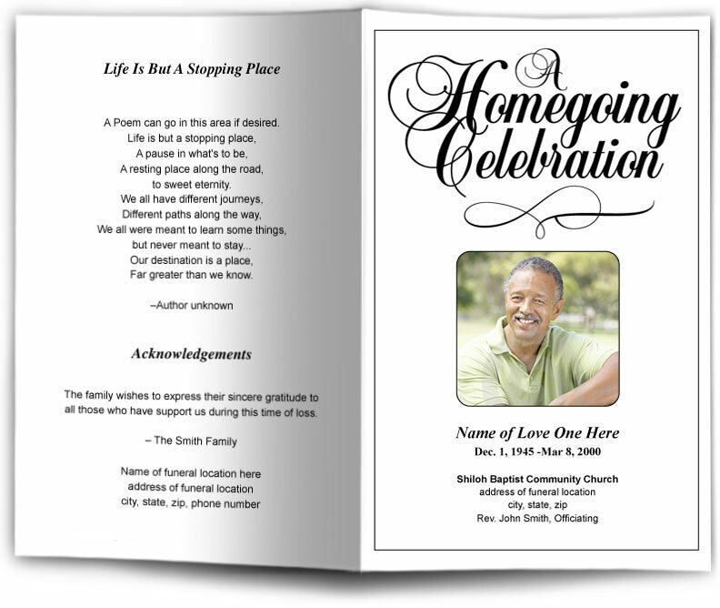 A HomeGoing Celebration Funeral Program Template