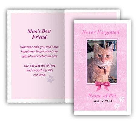 Peach Pet Memorial Card Design & Printing (Pack of 50)