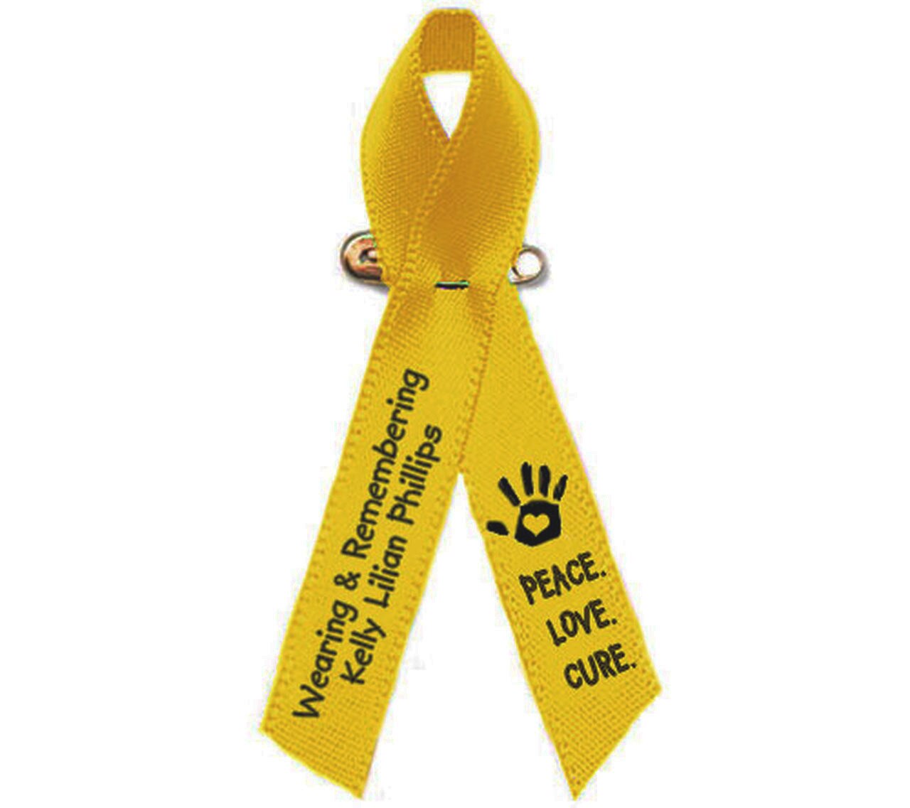 Personalized Childhood Cancer Ribbon (Gold) - Pack of 10