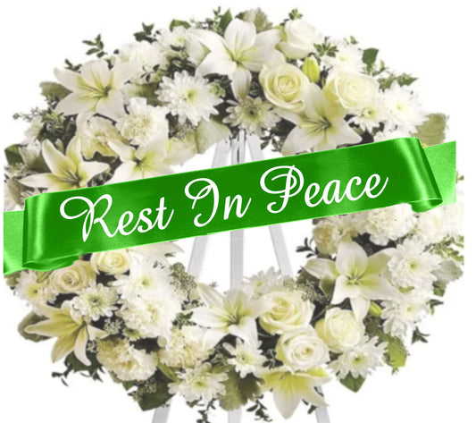 We Will Miss You Funeral Flowers Ribbon Banner