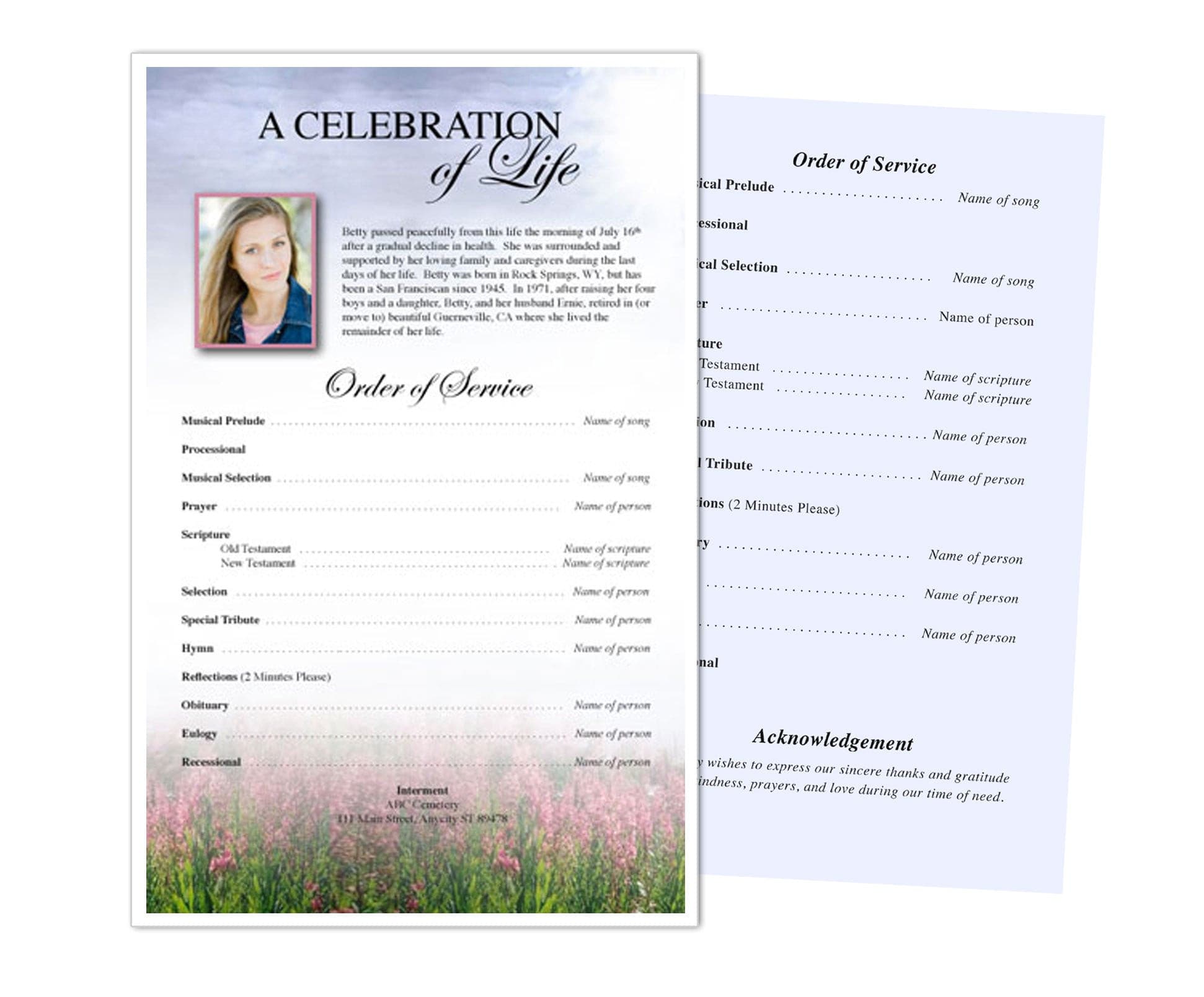 Seasons Funeral Flyer Template