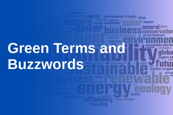 green terms and buzzwords for small business, eco friendly terms and vocab list