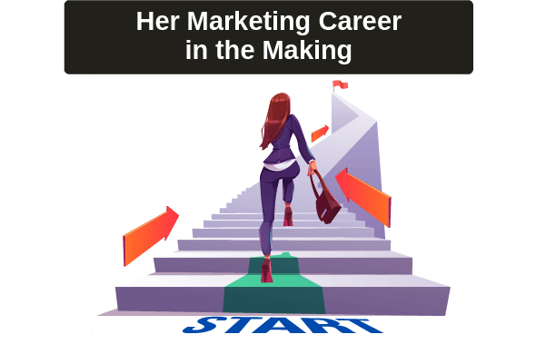 Samantha's marketing management career took off after working in various marketing roles and then striking out on her own as a freelancer. 