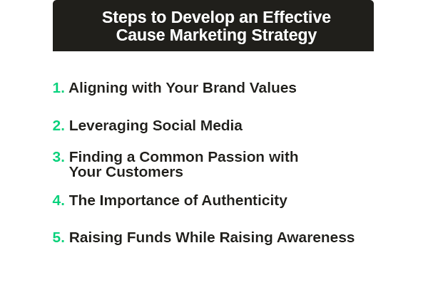 Steps to Develop an Effective Cause Marketing Strategy