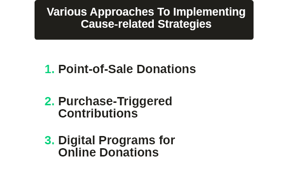 There are a handful of ways to approach a cause marketing strategy