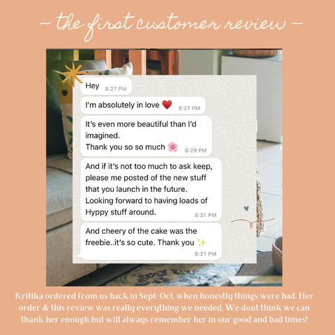 Our very first customer feedback! We still love such cute texts & stories from our customers <3 - Hyppy's Backstory
