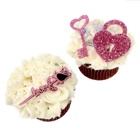 acrylic valentine's day cupcake toppers