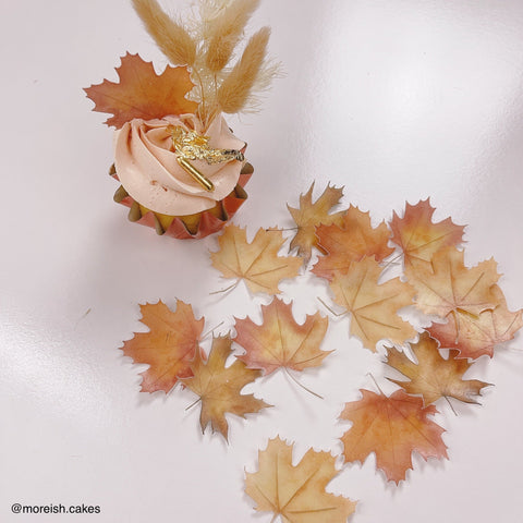 wafer paper maple leaves