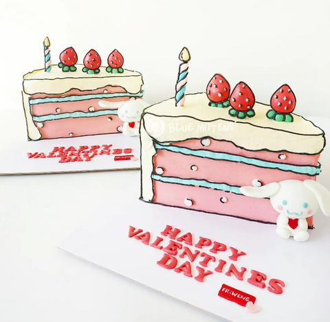 Cake slice shaped comic cake