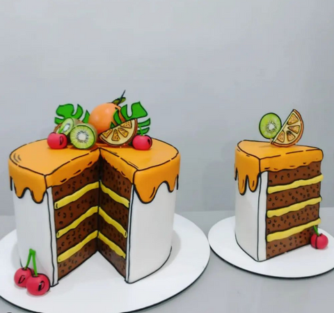 Fruit cartoon cake