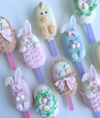 Cute Decorated Easter Cakesicles 