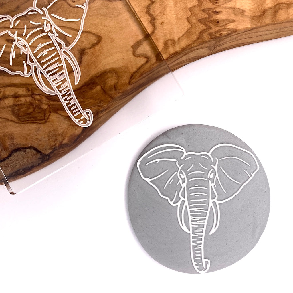 acrylic cookie stamp fondant embosser debosser safari african animal elephant