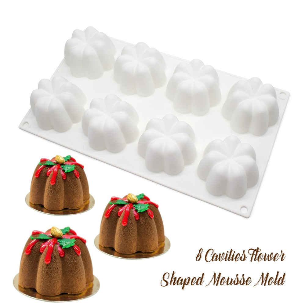 Christmas Baking Cake Decorating Molds French Pastry Mousse Chocolate Lace  Mold Bell Flower Wreath