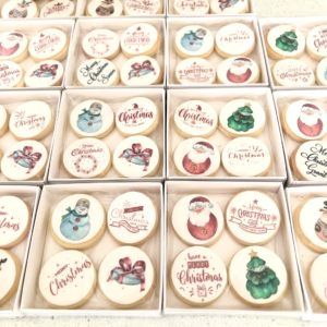 christmas sugar cookies with edible images