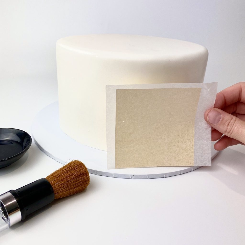 tutorial cake covered with edible gold leaf