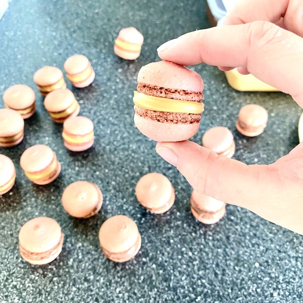 Baking macarons with Bakels Macaron mix cakers paradise